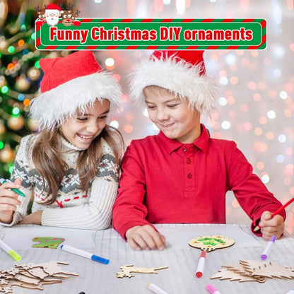 Christmas Creative DIY Decoration Gift Set  Handmade Wood Chip Pendant, JM02036, JM02039, JM02040