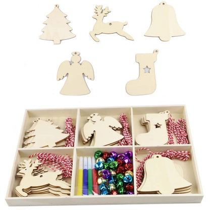 Christmas Creative DIY Decoration Gift Set  Handmade Wood Chip Pendant, JM02036, JM02039, JM02040