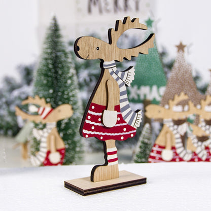 Christmas Decoration Wooden Painted Christmas Elk Ornaments