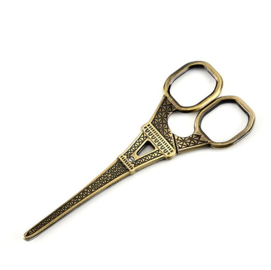 Stainless Steel Eiffel Tower Scissors Handmade Thread Tea Bag Scissors, Green Bronze, Black Titanium, Rose Gold, Golden, Red Bronze