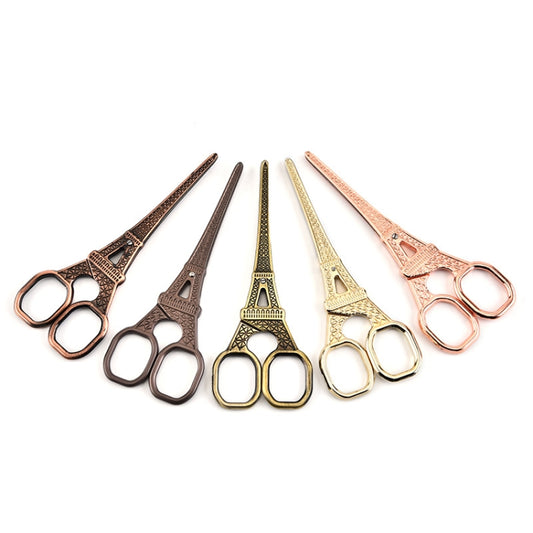 Stainless Steel Eiffel Tower Scissors Handmade Thread Tea Bag Scissors, Green Bronze, Black Titanium, Rose Gold, Golden, Red Bronze