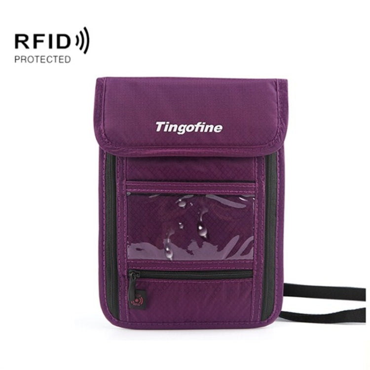 Travel Storage Messenger Passport Bag Multifunctional RFID Anti-Theft Hanging Neck Document Bag Card Bag, 21x16cm