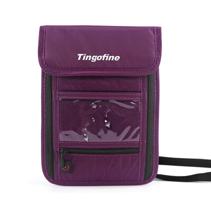 Travel Storage Messenger Passport Bag Multifunctional RFID Anti-Theft Hanging Neck Document Bag Card Bag, 21x16cm