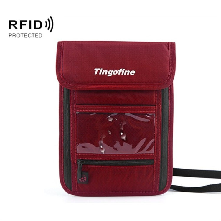 Travel Storage Messenger Passport Bag Multifunctional RFID Anti-Theft Hanging Neck Document Bag Card Bag, 21x16cm