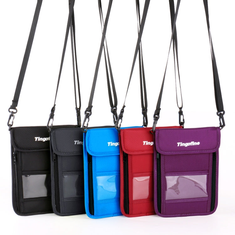 Travel Storage Messenger Passport Bag Multifunctional RFID Anti-Theft Hanging Neck Document Bag Card Bag, 21x16cm