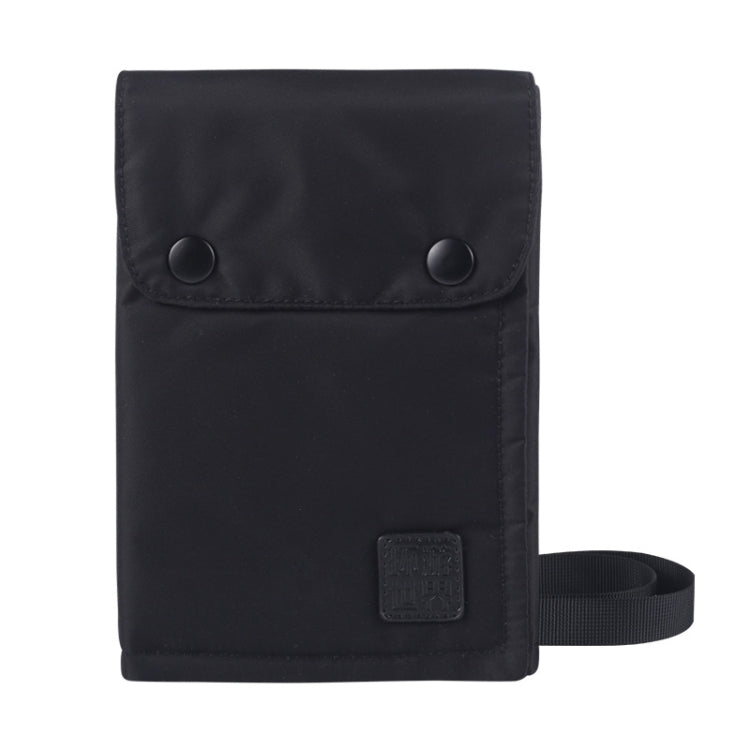 Antimagnetic RFID Hanging Neck Nylon Passport Bag Waterproof Storage Change Mobile Phone Bag, Black, Gray, Orange, Green