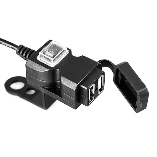 Dual USB Port 12V Waterproof Motorbike Motorcycle Handlebar Charger 5V 1A/2.1A Adapter Power Supply Socket for Phone Mobile, Handlebar Charger