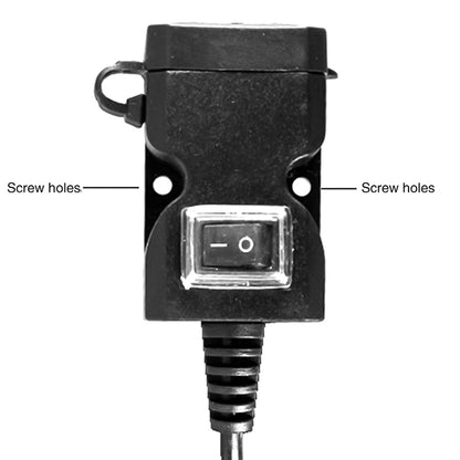 Dual USB Port 12V Waterproof Motorbike Motorcycle Handlebar Charger 5V 1A/2.1A Adapter Power Supply Socket for Phone Mobile, Handlebar Charger