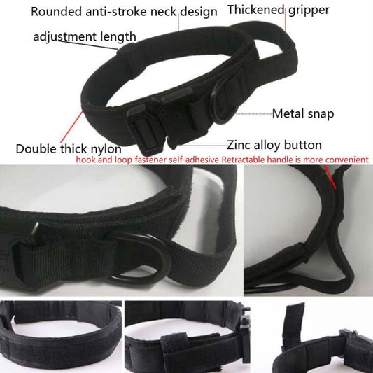 Nylon Thickened Large And Medium-Sized Dog Traction Collar Pet Collar, M, L, XL