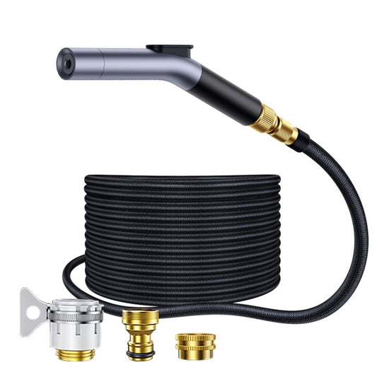 High Pressure Car Wash Water Gun Car Home Dual-Use Tap Water Brushing Car Washing Booster Nozzle Telescopic Hose, 5m