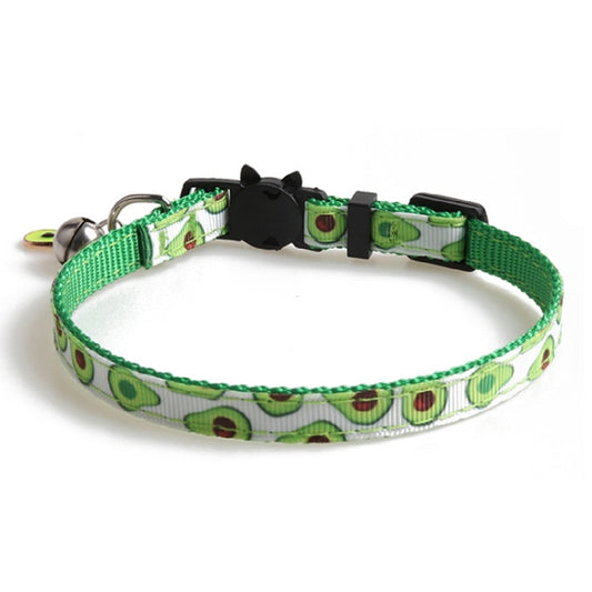 Pet Webbing Fruit Cat Collar With Fruit Accessories Bell Pet Collar, 1x28cm