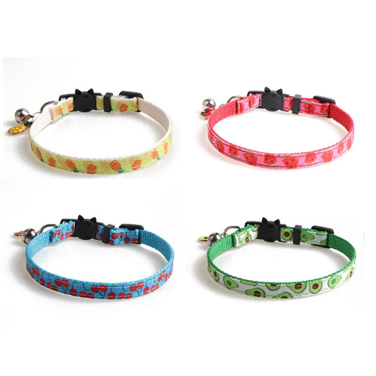 Pet Webbing Fruit Cat Collar With Fruit Accessories Bell Pet Collar, 1x28cm