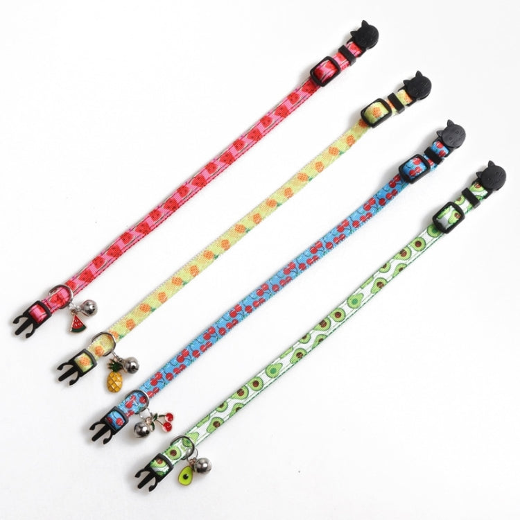Pet Webbing Fruit Cat Collar With Fruit Accessories Bell Pet Collar, 1x28cm