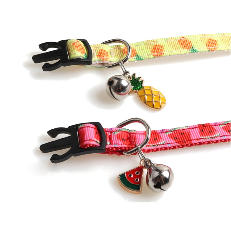 Pet Webbing Fruit Cat Collar With Fruit Accessories Bell Pet Collar, 1x28cm