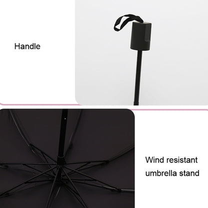 Small Fresh Sun Umbrella Female Sun Umbrella Student Vinyl Three-Fold Simple Dual-Use Sun Umbrella, Avocado Green, Avocado White, Avocado Pink, Strawberry White, Strawberry Pink, Peach White, Peach Pink