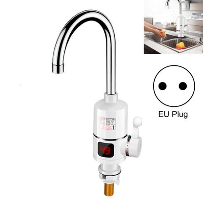 Kitchen Instant Electric Hot Water Faucet EU Plug, Digital Display Big Elbow