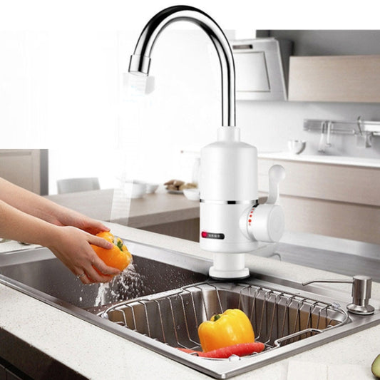 Kitchen Instant Electric Hot Water Faucet EU Plug, Digital Display Big Elbow