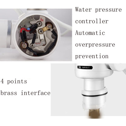 Kitchen Instant Electric Hot Water Faucet EU Plug, Digital Display Big Elbow