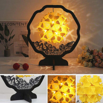 Paper Art Light And Shadow Paper Carving Lamp DIY Handmade Creative Small Table Lamp, Round-shaped, Fan-shaped, Arc-shaped