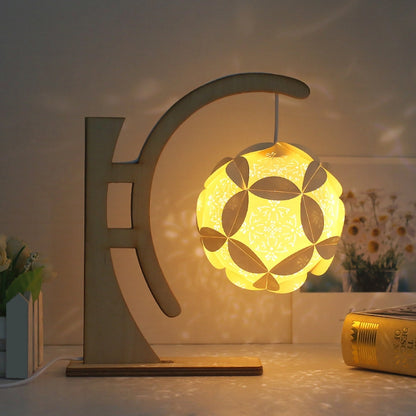 Paper Art Light And Shadow Paper Carving Lamp DIY Handmade Creative Small Table Lamp, Round-shaped, Fan-shaped, Arc-shaped