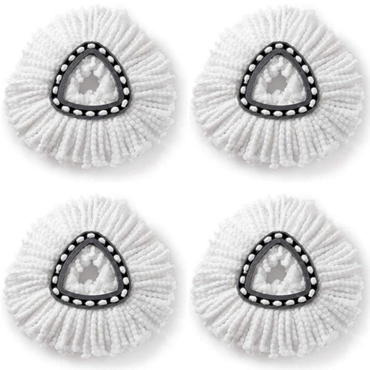4 PCS Rotating Triangle Cotton Yarn Mop Head Mop Replacement Cloth For O-Cedar/Vileda, Mop