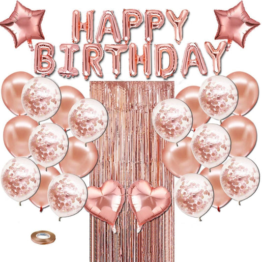 Rose Gold Balloon Decoration Set Birthday Party Decoration Supplies Party Decoration, Rose Gold Balloon Decoration Set