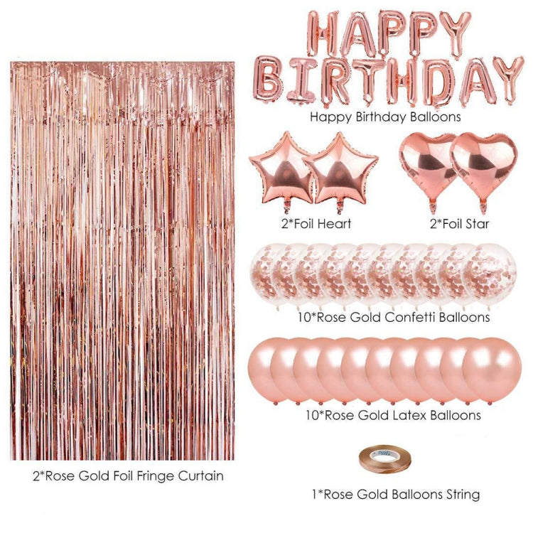 Rose Gold Balloon Decoration Set Birthday Party Decoration Supplies Party Decoration, Rose Gold Balloon Decoration Set