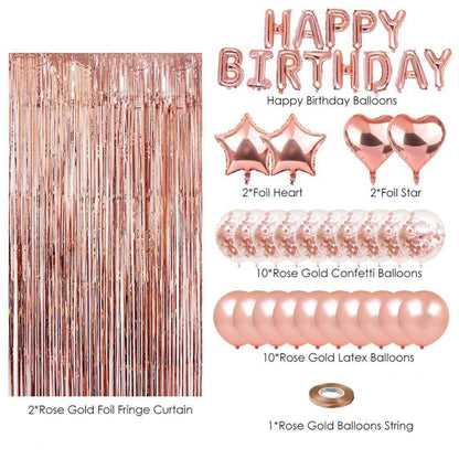 Rose Gold Balloon Decoration Set Birthday Party Decoration Supplies Party Decoration, Rose Gold Balloon Decoration Set