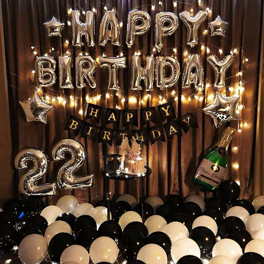 Birthday Party Layout Letter Aluminum Film Balloon Decoration Set, Style One, Style Two, Style Three