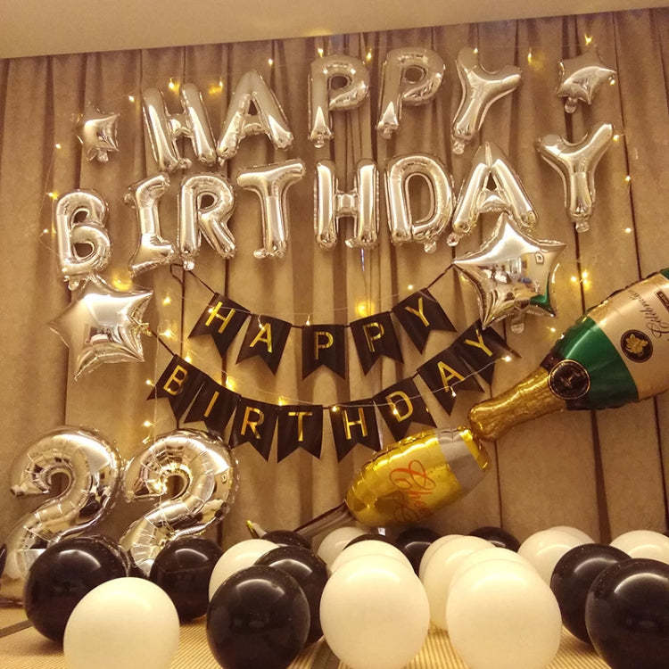 Birthday Party Layout Letter Aluminum Film Balloon Decoration Set, Style One, Style Two, Style Three