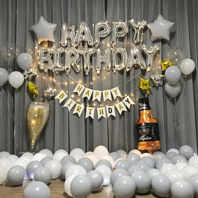 Birthday Party Layout Letter Aluminum Film Balloon Decoration Set, Style One, Style Two, Style Three