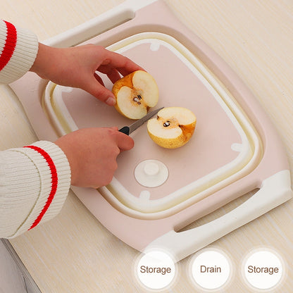 Multifunctional Cutting Board Kitchen Foldable Vegetable Washing Basin, Pink