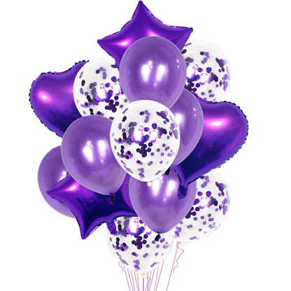 1 Set 18 Inch Aluminum Pearl Sequins Balloon Set Party Decoration Holiday Decoration