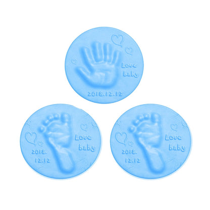 3 PCS Baby Care Air Dry Soft Clay Baby Hand and Foot Inkpad, Blue, Green, Pink, Purple, Orange, Red, White, Yellow