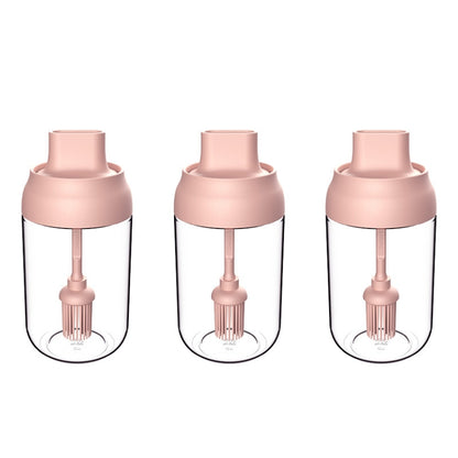 3 PCS Macaron Ribbon Moisture-Proof Lid Spoon One Seasoning Jar Glass Seasoning Bottle with Label, Seasoning Bottle, Honey Bottle, Brush Oil Bottle