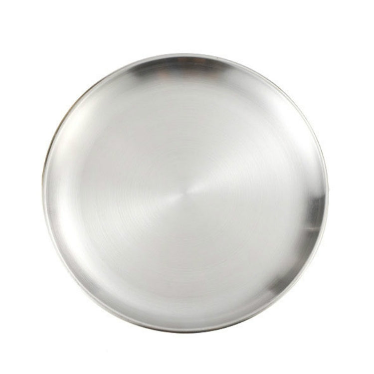 Stainless Steel Thickened Round Plate Cafe Tray Fruit Cake Plate Bone Plate Dish Shallow Plate, 14cm Brushed Matte Silver, 17cm Brushed Matte Silver, 20cm Brushed Matte Silver, 23cm Brushed Matte Silver, 26cm Brushed Matte Silver�����������������������...