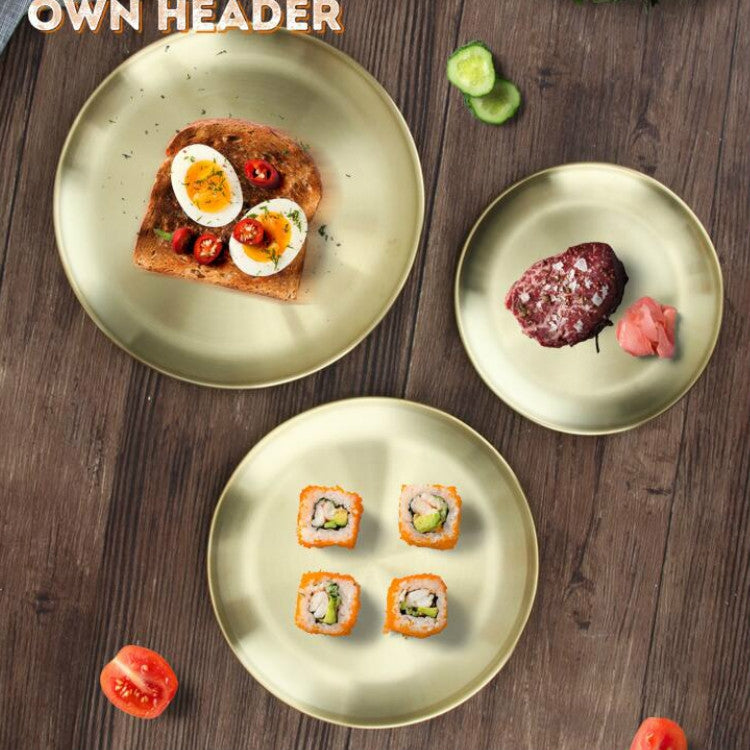 Stainless Steel Thickened Round Plate Cafe Tray Fruit Cake Plate Bone Plate Dish Shallow Plate, 14cm Brushed Matte Silver, 17cm Brushed Matte Silver, 20cm Brushed Matte Silver, 23cm Brushed Matte Silver, 26cm Brushed Matte Silver�����������������������...