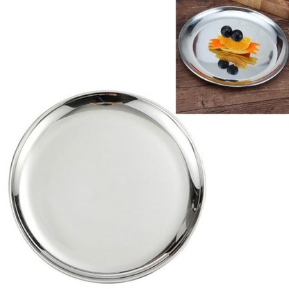Stainless Steel Thickened Round Plate Cafe Tray Fruit Cake Plate Bone Plate Dish Shallow Plate, 14cm Brushed Matte Silver, 17cm Brushed Matte Silver, 20cm Brushed Matte Silver, 23cm Brushed Matte Silver, 26cm Brushed Matte Silver�����������������������...