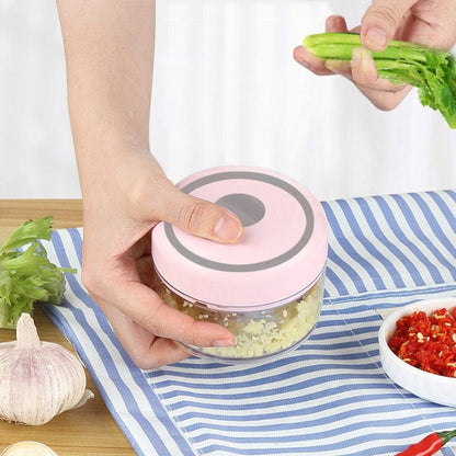 Electrical USB Rechargeable Garlic Mixing Masher Complementary Food Masher Stainless Steel Crushing Garlic Peeling Device Wireless Mini Garlic Cutter, Pink, Green, White