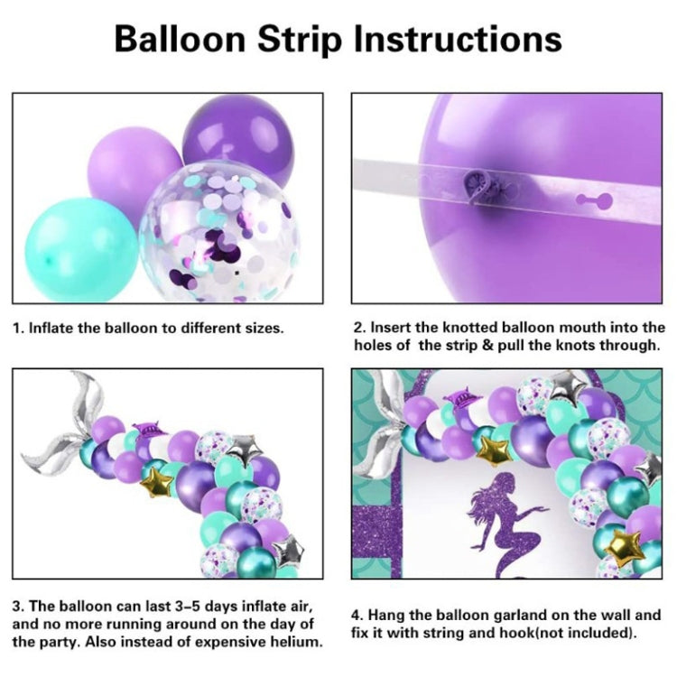 Golden Square Piece Confetti Balloon Set Ocean Theme Mermaid Party Balloon Decoration Set, Balloon Decoration Set