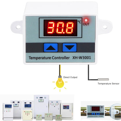XH-W3001 Digital LED Temperature Controller Arduino Cooling Heating Switch Thermostat NTC Sensor, 24V, 220V