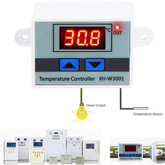 XH-W3001 وحدة تحكم رقمية في درجة الحرارة LED مزودة بمفتاح تبريد وتدفئة من Arduino ومستشعر NTC، 24 فولت، 220 فولت