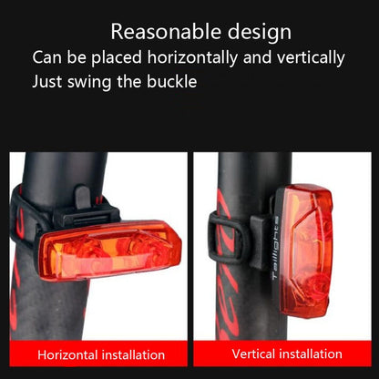 Magnetic Induction Taillight Bicycle Self-Generation Induction Taillight Waterproof Night Riding Safety Warning Light