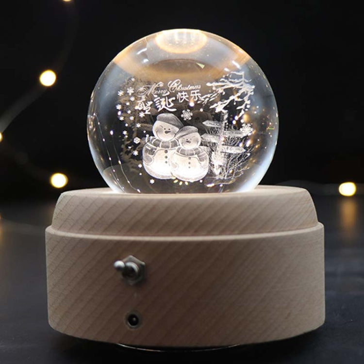 Girl Bedside Lamp Crystal Ball Wooden Base Music Box Charging Glow Rotating Night Light, Random Music, Ballet, Castle, Unicorn, Flying Pig, Dogs, Drawing Girl, Whale, Deer, Deer Head, Cat, Mermaid, Dandelion, Balloon Bear, Christmas Tree, Double Pig���...