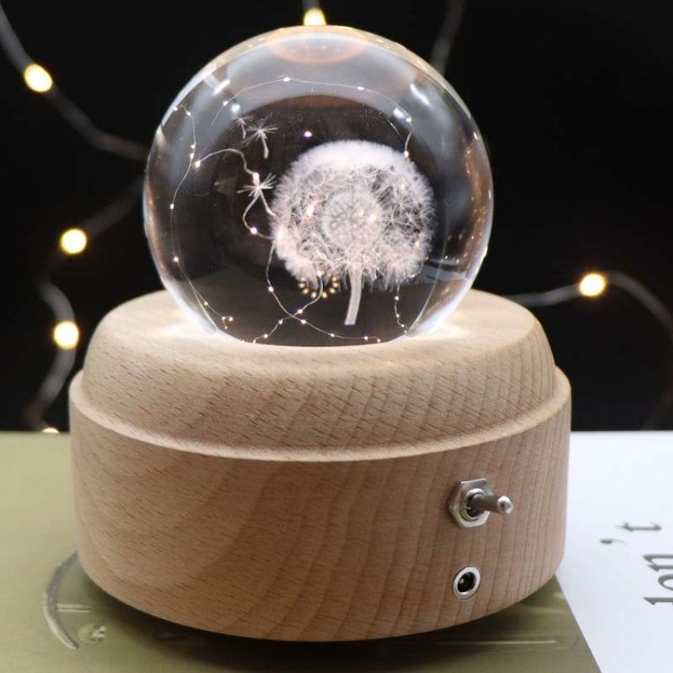 Girl Bedside Lamp Crystal Ball Wooden Base Music Box Charging Glow Rotating Night Light, Random Music, Ballet, Castle, Unicorn, Flying Pig, Dogs, Drawing Girl, Whale, Deer, Deer Head, Cat, Mermaid, Dandelion, Balloon Bear, Christmas Tree, Double Pig���...