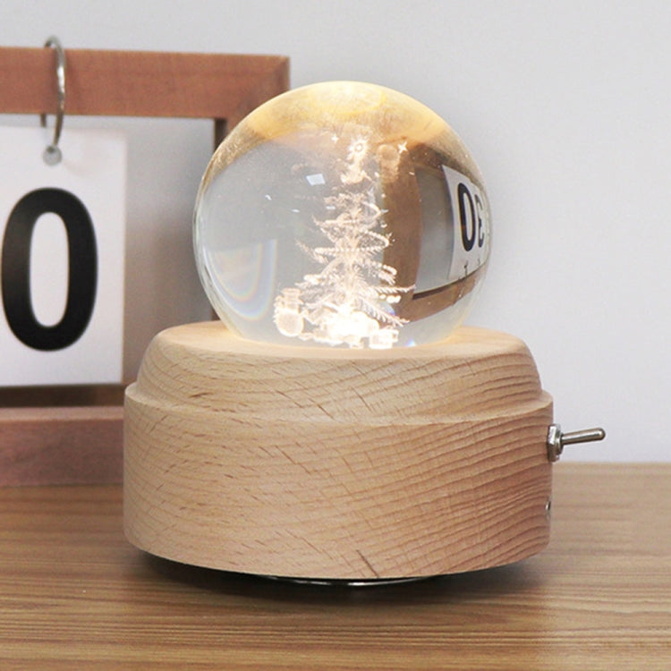Girl Bedside Lamp Crystal Ball Wooden Base Music Box Charging Glow Rotating Night Light, Random Music, Ballet, Castle, Unicorn, Flying Pig, Dogs, Drawing Girl, Whale, Deer, Deer Head, Cat, Mermaid, Dandelion, Balloon Bear, Christmas Tree, Double Pig���...