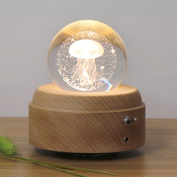 Girl Bedside Lamp Crystal Ball Wooden Base Music Box Charging Glow Rotating Night Light, Random Music, Ballet, Castle, Unicorn, Flying Pig, Dogs, Drawing Girl, Whale, Deer, Deer Head, Cat, Mermaid, Dandelion, Balloon Bear, Christmas Tree, Double Pig���...