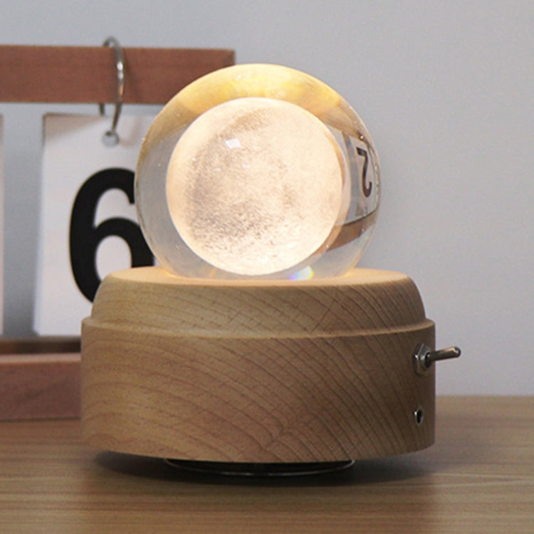 Girl Bedside Lamp Crystal Ball Wooden Base Music Box Charging Glow Rotating Night Light, Random Music, Ballet, Castle, Unicorn, Flying Pig, Dogs, Drawing Girl, Whale, Deer, Deer Head, Cat, Mermaid, Dandelion, Balloon Bear, Christmas Tree, Double Pig���...