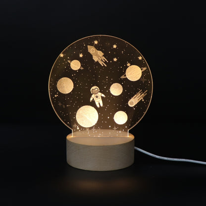 3D Atmosphere Decorative Light Acrylic Inner Carved LED Night Light Creative Girl Table Lamp, Double Deer, Whale Girl, Deer, Cartoon Astronaut, Good Night, Flamingo, Full Moon, Tree Cat, Swan, Stars And Moon, Full Moon Swan, Moon Girl