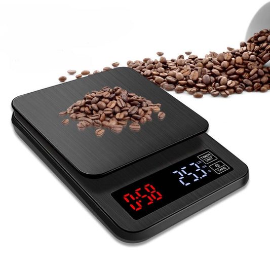 Household Hand-Pushed Coffee Scale USB-Powered Smart Kitchen Scale With Timing
